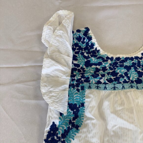 J. Marie The Anna Grace Dress White with Blue Flowers Size S - Picture 6 of 12